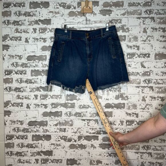 American Eagle | women denim mom shorts raw hem - Picture 7 of 12